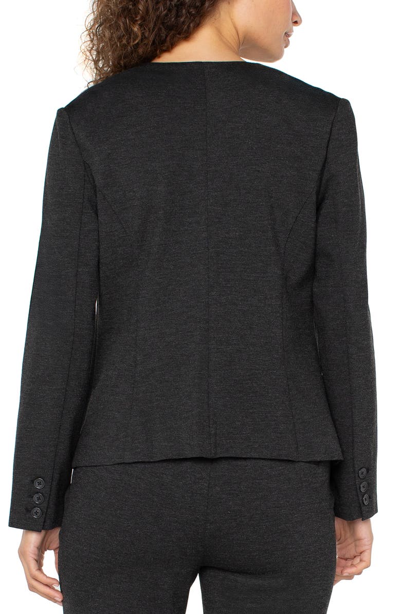 Liverpool Los Angeles Fitted One-Button Blazer, Alternate, color, Heathered Charcoal