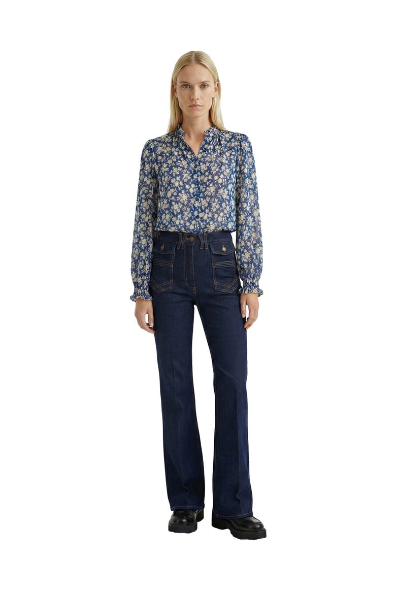Casy Floral Print Shirt, Alternate, color, Ink