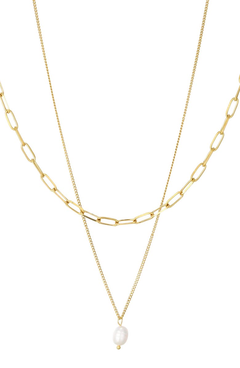 st. Moran Set of 2 Assorted Necklaces, Main, color, Gold/ White