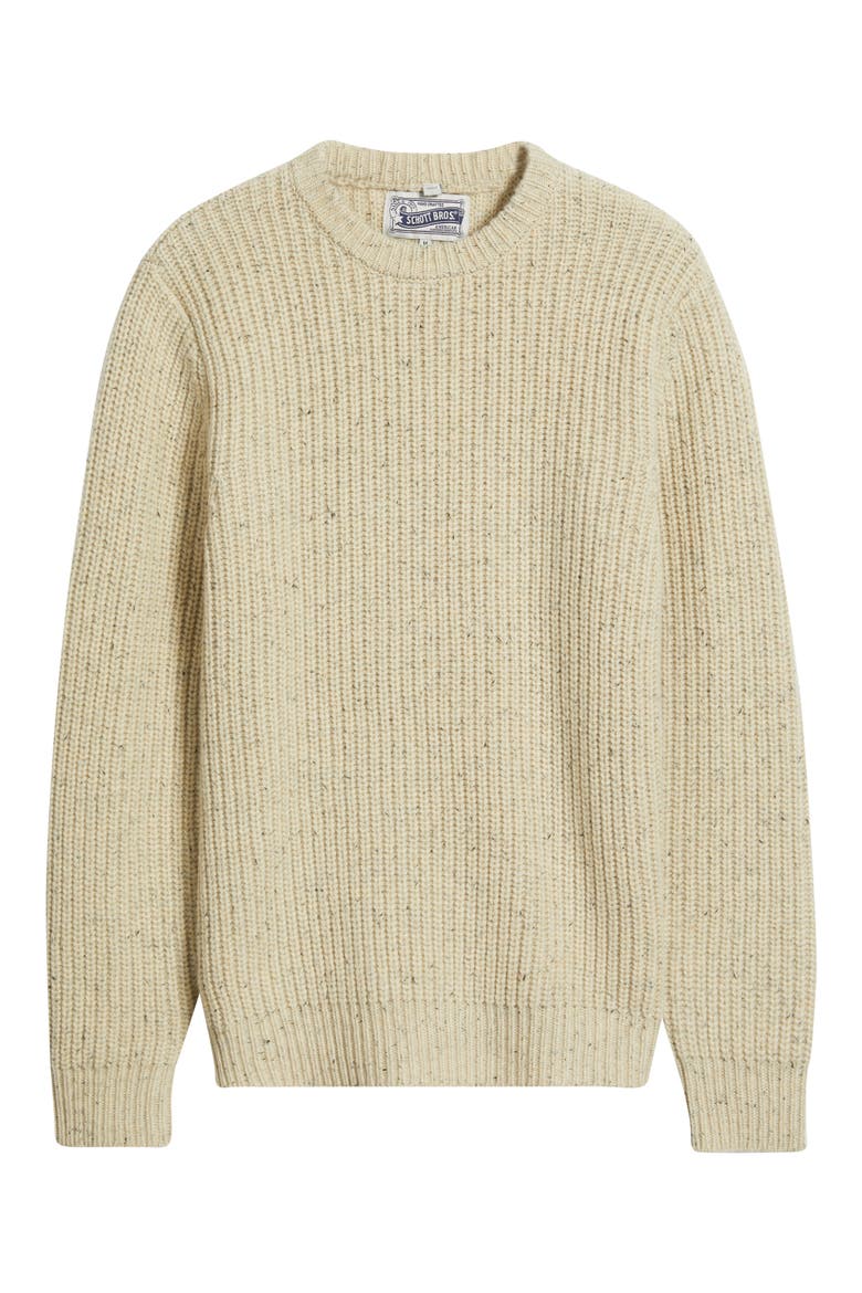 Donegal Tweed Wool Blend Crewneck Sweater, Alternate, color, OFF WHITE