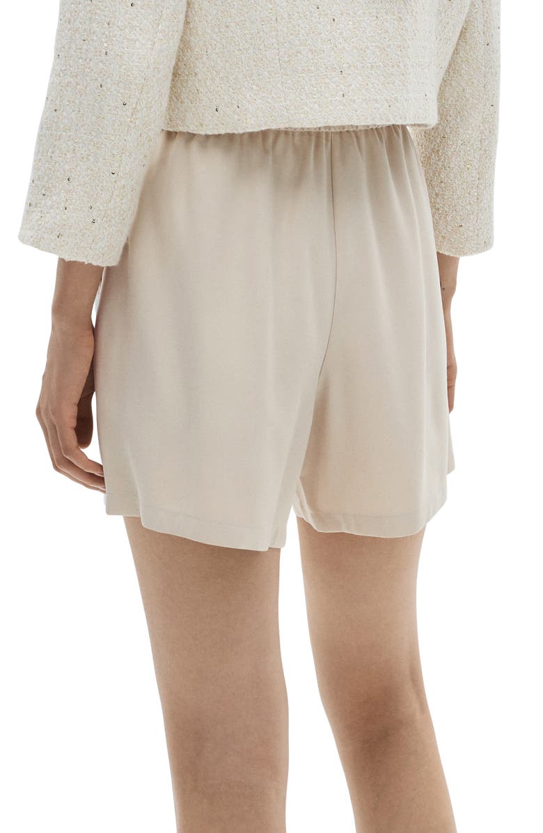 MANGO Elastic Waist Shorts, Alternate, color, Beige