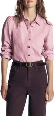Boden Sky Corduroy Puff Shoulder Shirt