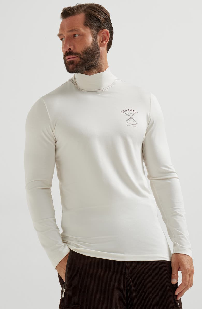 Brunello Cucinelli Turtleneck T-shirt, Alternate, color, Panama