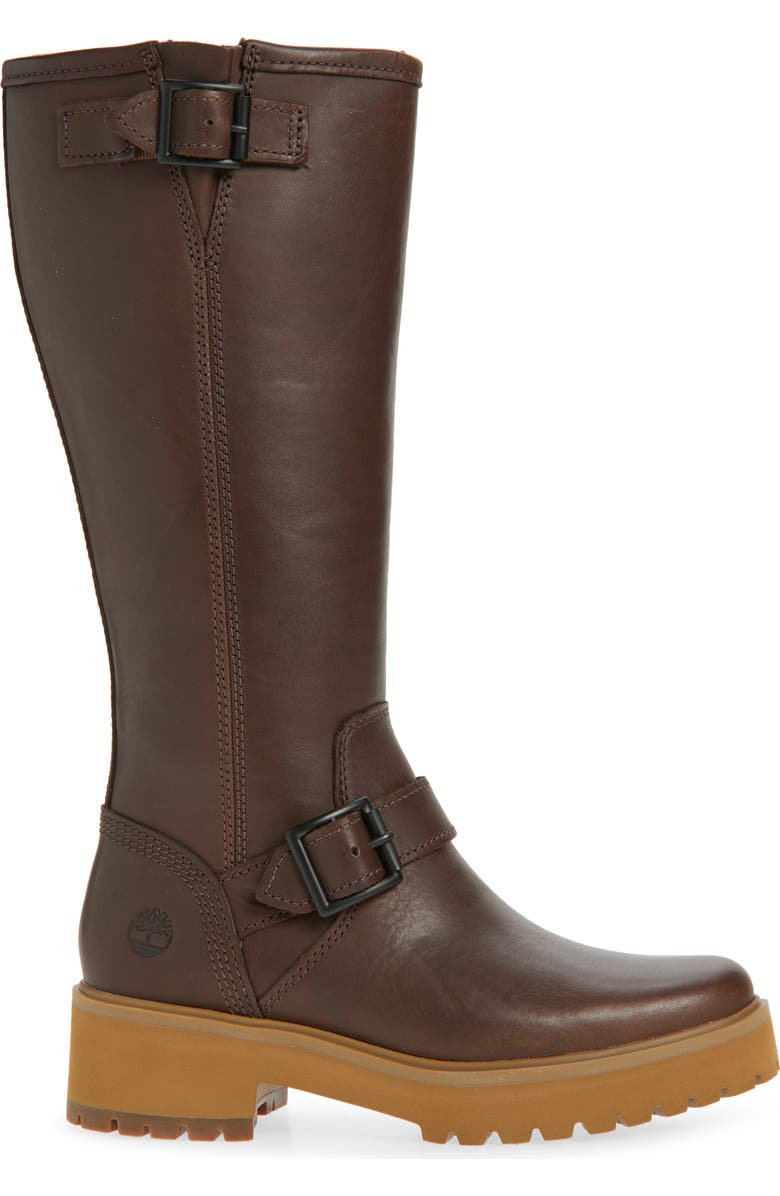 Timberland Carnaby Tall Zip Boot, Alternate, color, Dark Brown Grain