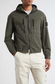 Stone Island Hooded Organic Cotton Ripstop Jacket