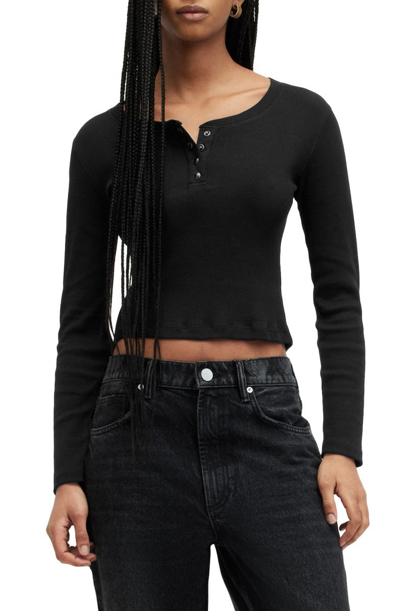 AllSaints Benny Long Sleeve Henley, Main, color,