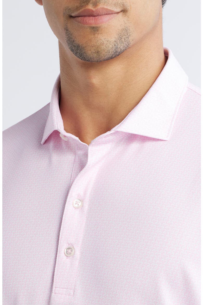 Island Times Geo Print Performance Polo, Alternate, color, PORTO PINK