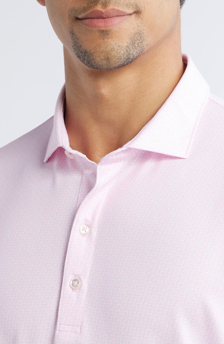 johnnie-O Island Times Geo Print Performance Polo, Alternate, color, Porto Pink