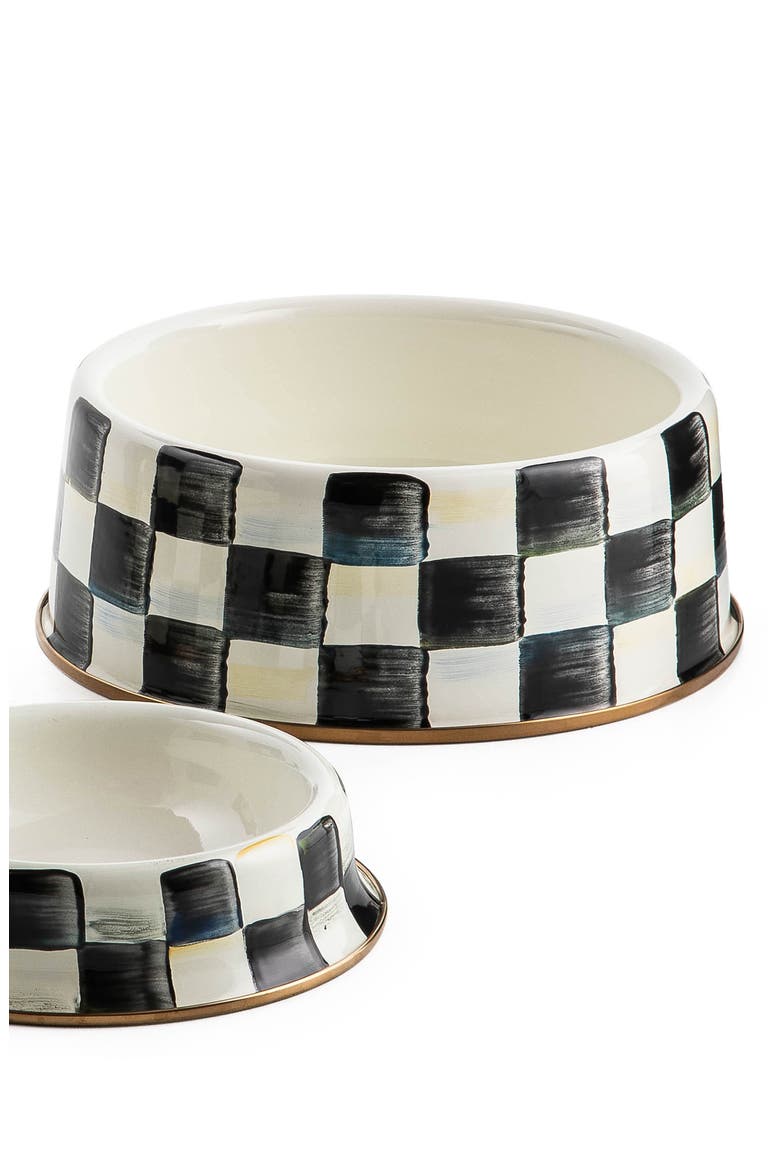 Large Courtly Check Pet Dish, Alternate, color, COURTLY