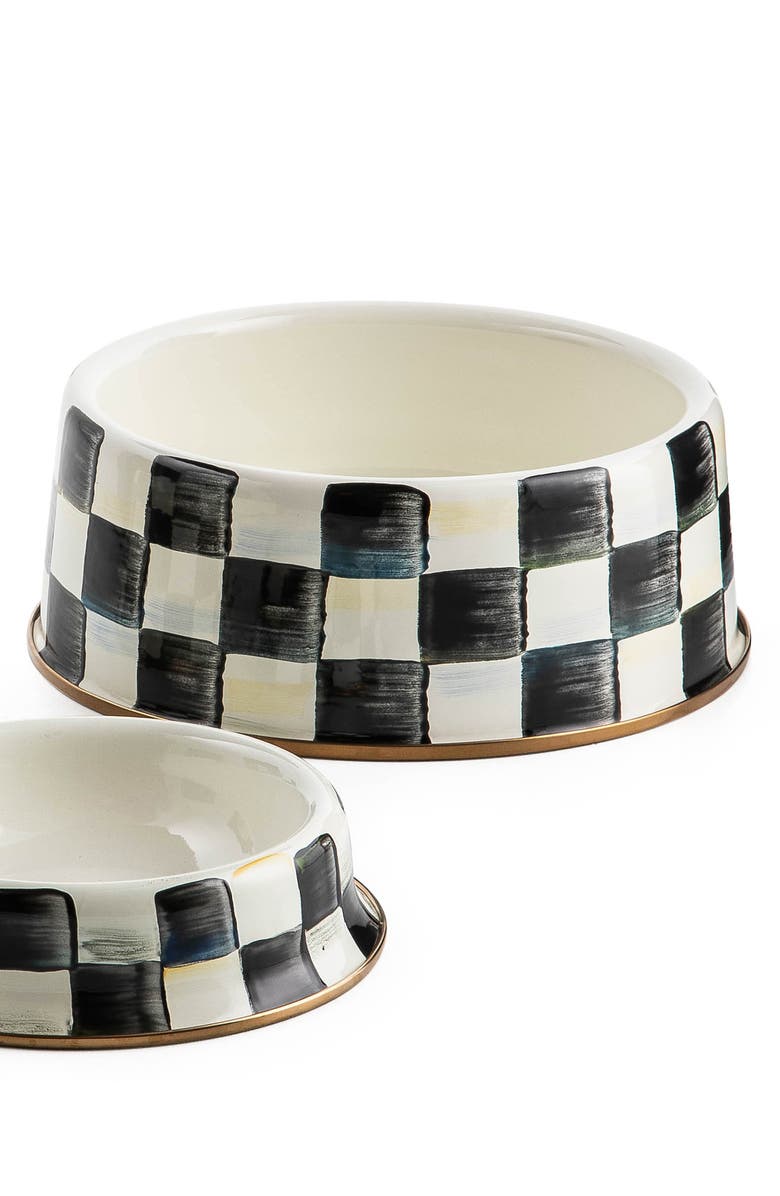 MACKENZIE CHILDS Large Courtly Check Pet Dish, Alternate, color, Courtly