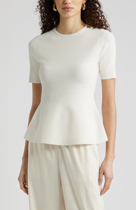 Short Sleeve Peplum Sweater