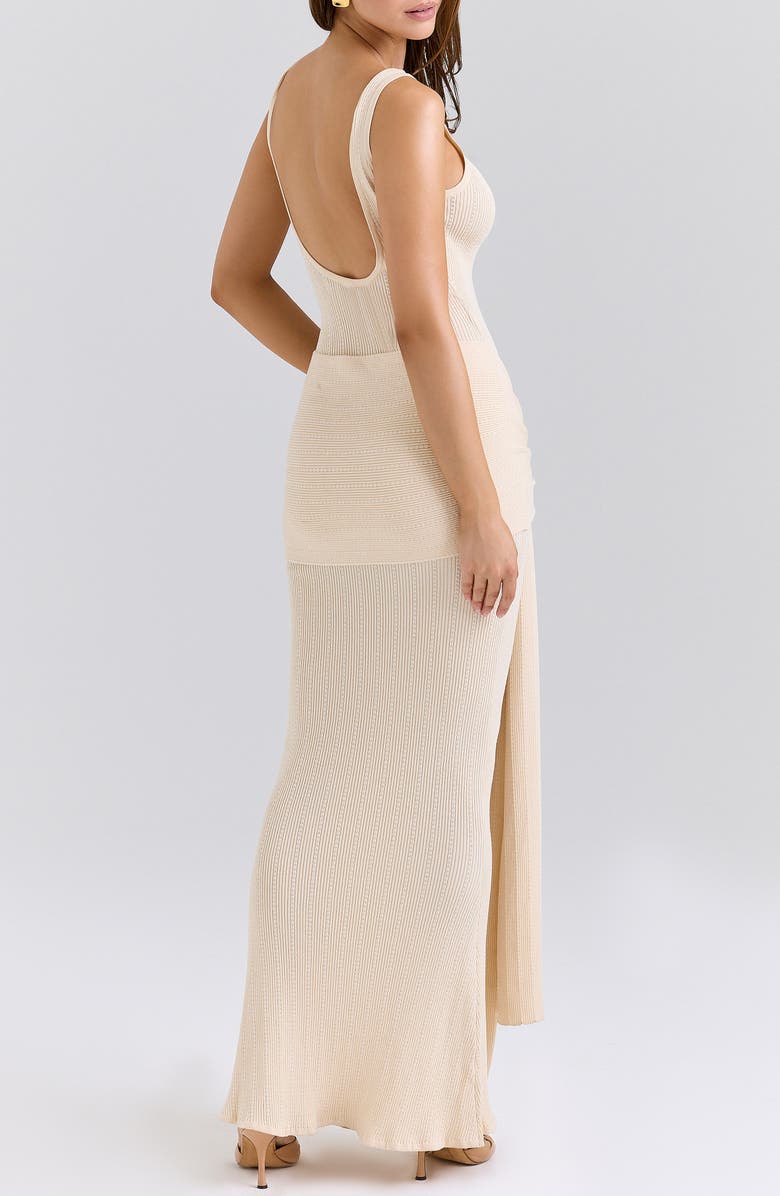 HOUSE OF CB Akaia Draped Knit Maxi Dress, Alternate, color, Champagne