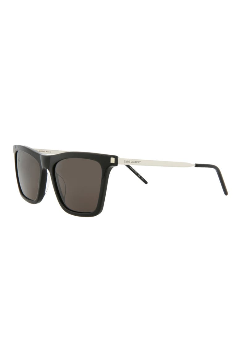 55mm Square Sunglasses, Alternate, color, BLACK SILVER BLACK
