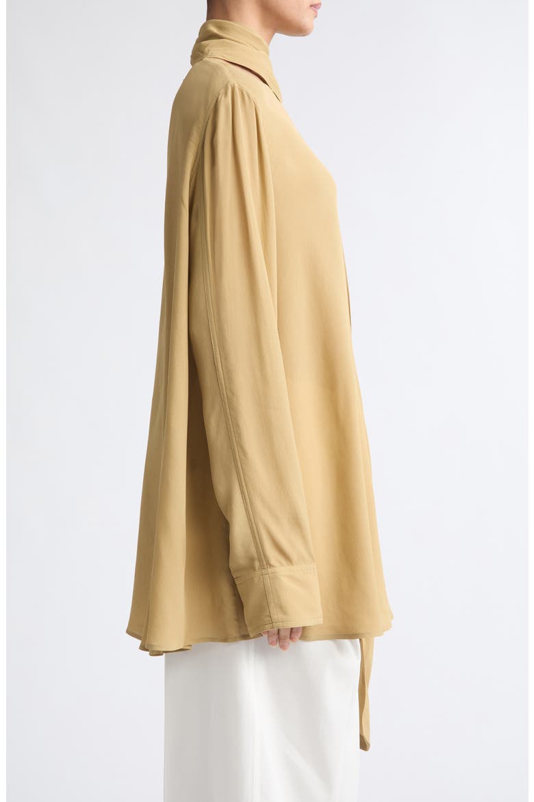 Drape Scarf Georgette Top, Alternate, color, DESERT