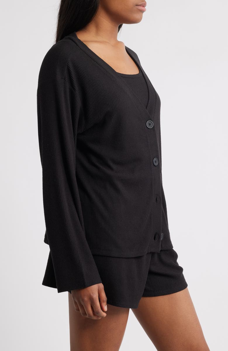 Open Edit Comfy Thermal Shortie Pajamas, Alternate, color, Black