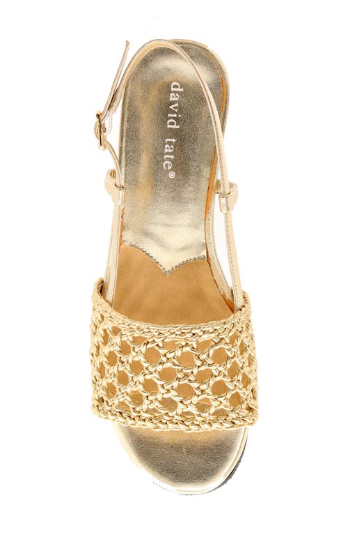 David Tate Danza Slingback Wedge Sandal In Gold