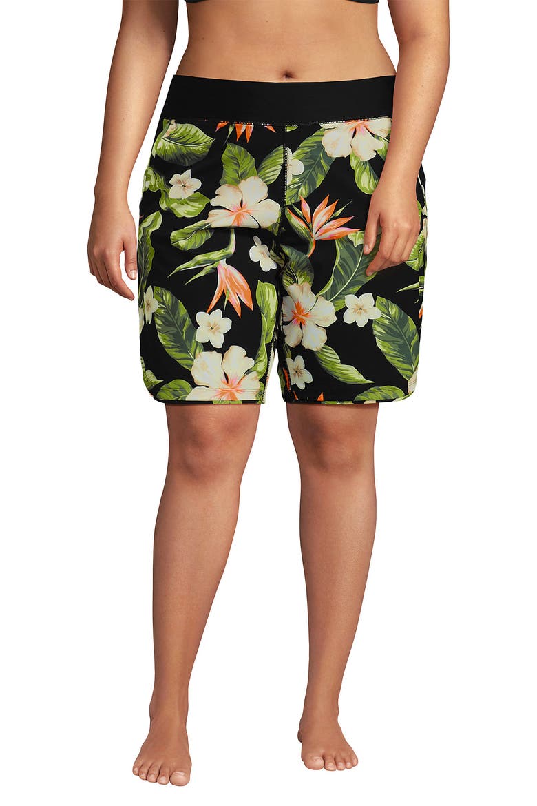 SunShade UPF 50 9" Board Shorts, Main, color, Hibiscus Floral/Black
