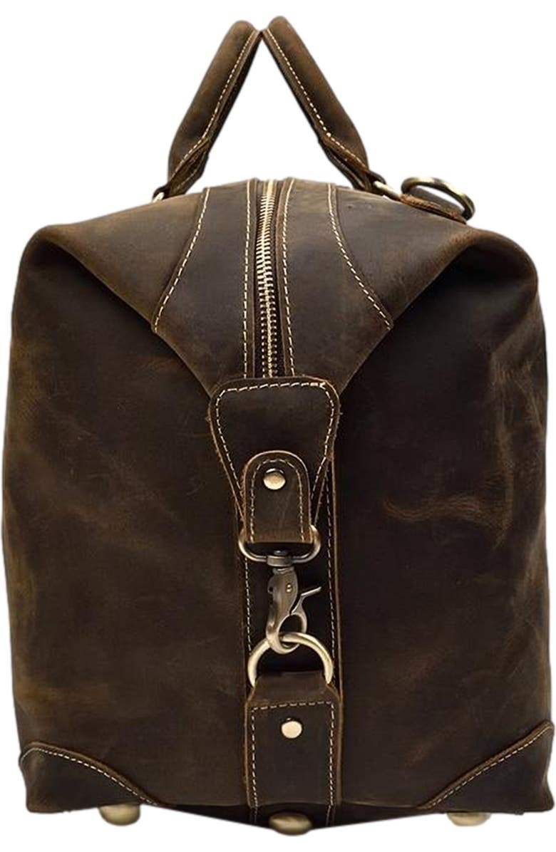 STEEL HORSE LEATHER The Eira Duffle Bag | Vintage Leather Weekender, Alternate, color, Brown