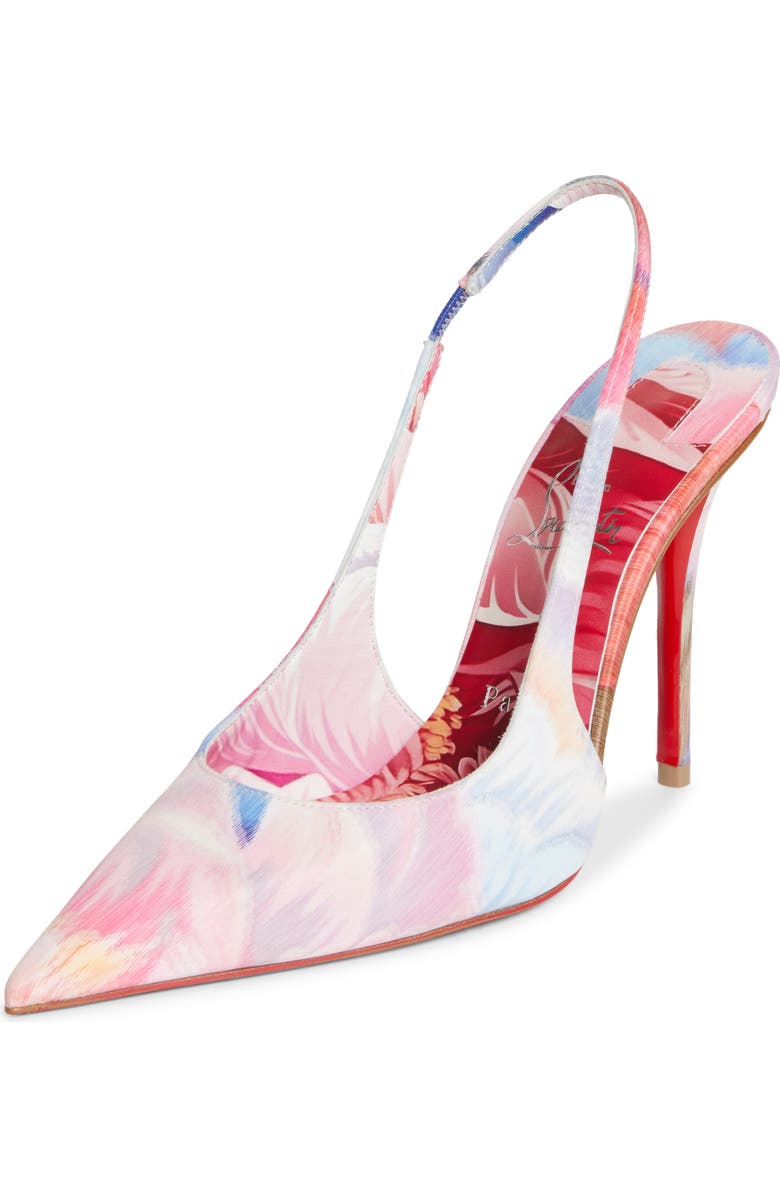 Christian Louboutin Miss Z Pointed Toe Slingback Pump, Main, color, Multi/ Lin Multi