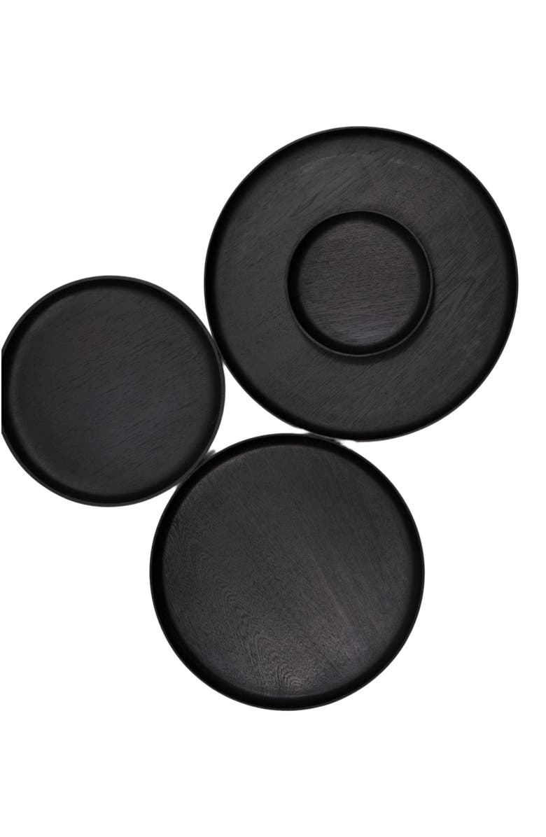 Chechen Wood Design Rosa Morada Wooden Base Platter, Alternate, color, Black