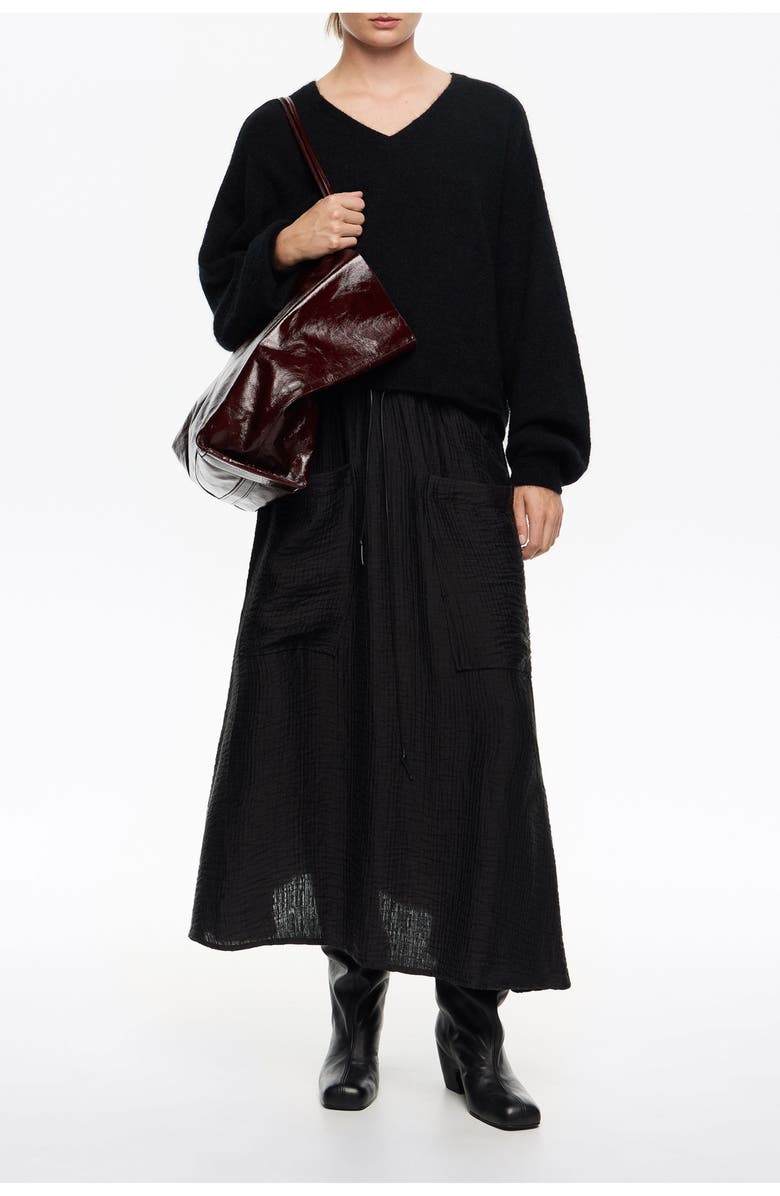 Bimba y Lola Adjustable Waist Skirt, Alternate, color, Washed Black