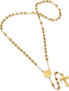 STEELTIME 18k Gold Plated Rosary Necklace