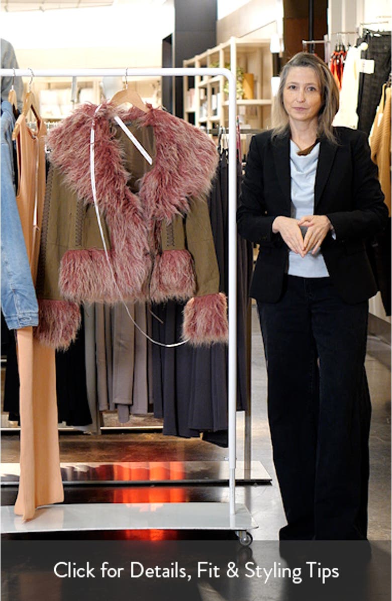 Leonie Faux Fur Trim Coat, sales video thumbnail