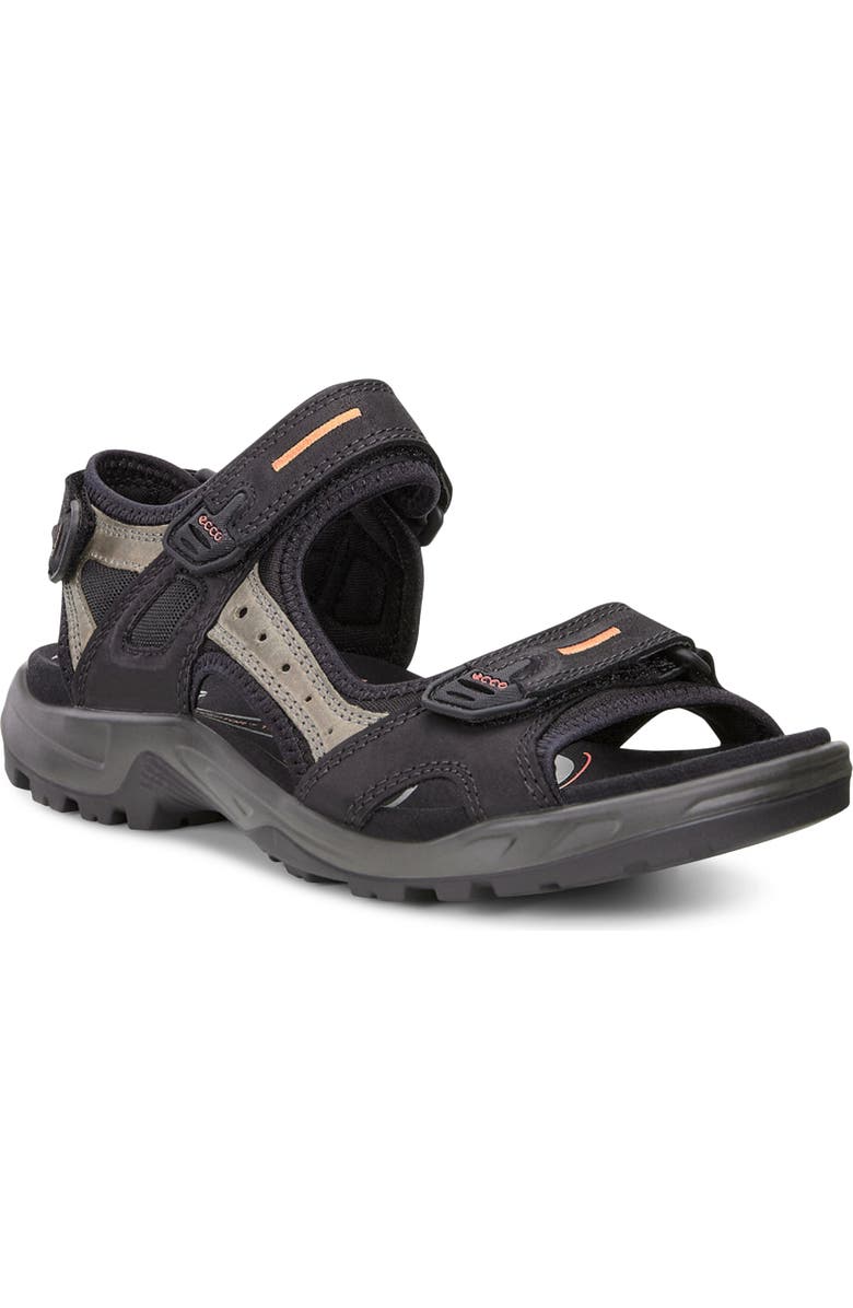 ECCO Yucatan Sandal, Main, color, Black/ Mole/ Black