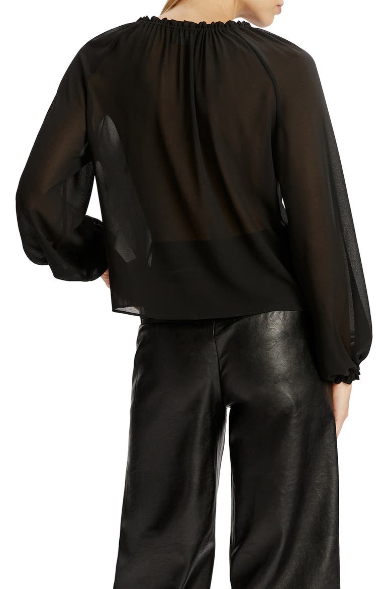 Landen Split Neck Top, Alternate, color, BLACK