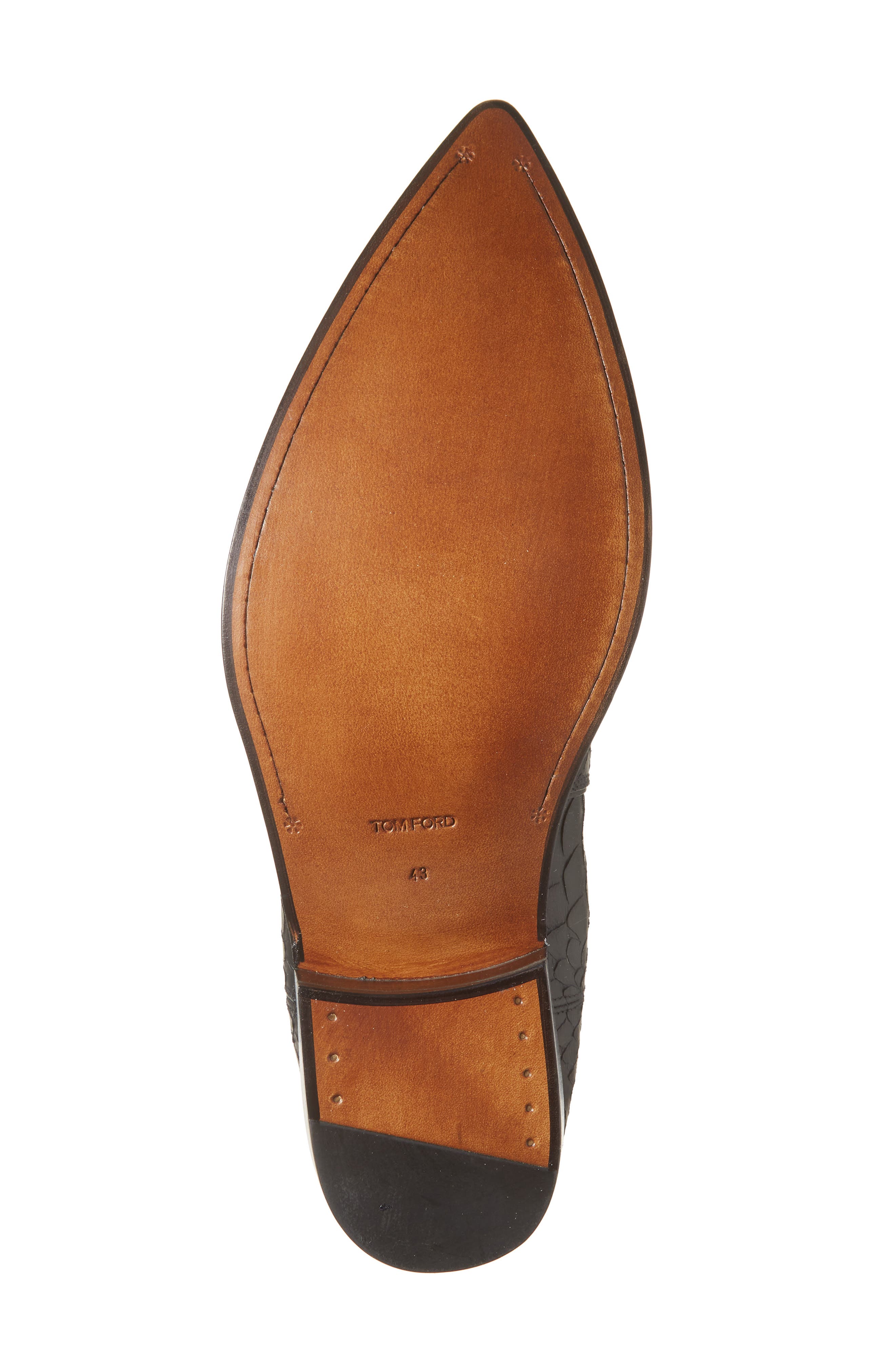 TOM FORD Matt Snakeskin Embossed Pointed Toe Chelsea Boot, Alternate, color, 1N001 Black