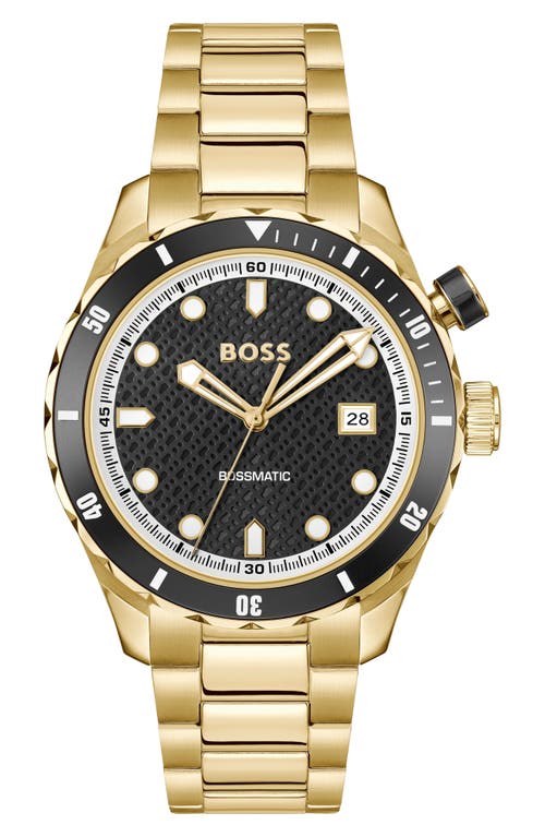 BOSS matic Bracelet Watch, 42mm in Gold/Black 