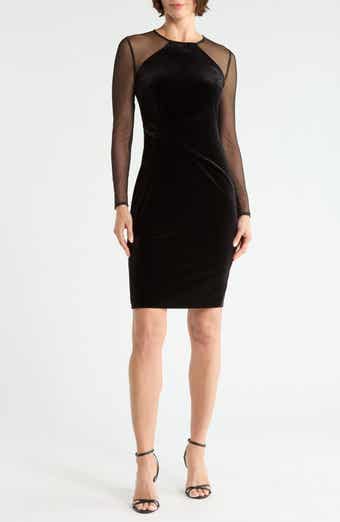 Velvet Long Sleeve Body-Con Dress