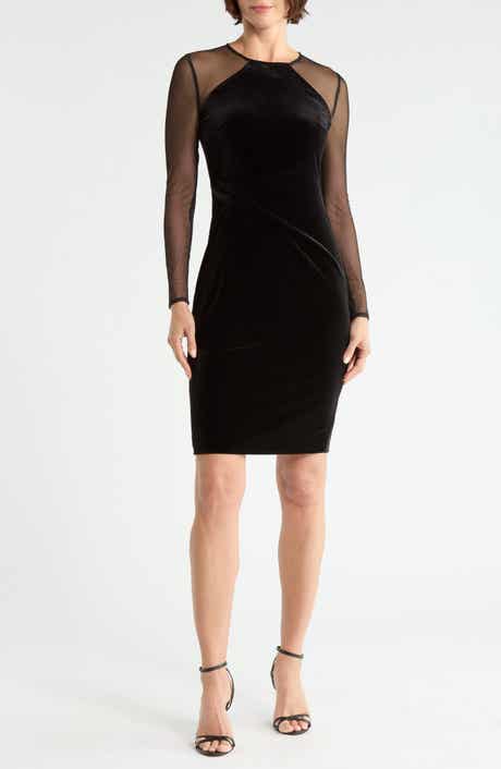 Velvet Long Sleeve Body-Con Dress