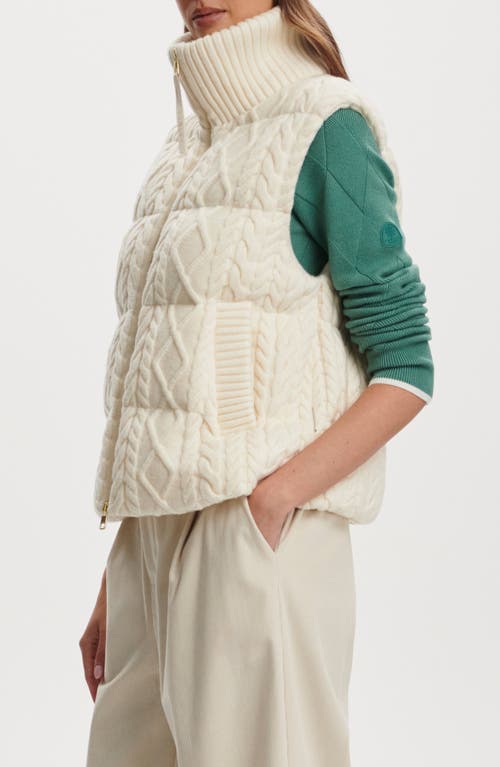 Varley Irina Cable Quilted Puffer Vest In White