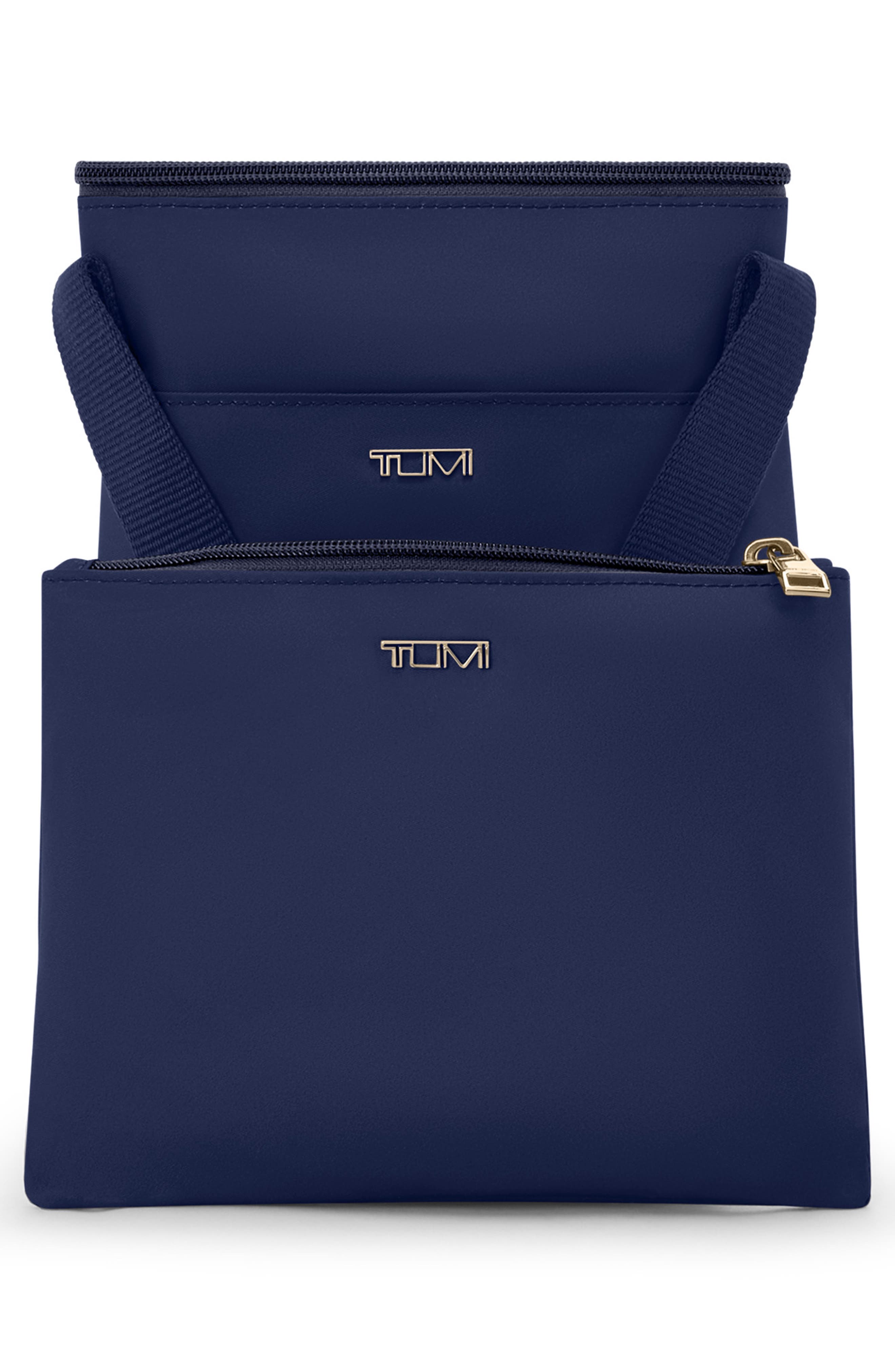 Small Voyageur Just In Case Nylon Tote, Alternate, color, INDIGO/ LIGHT GOLD