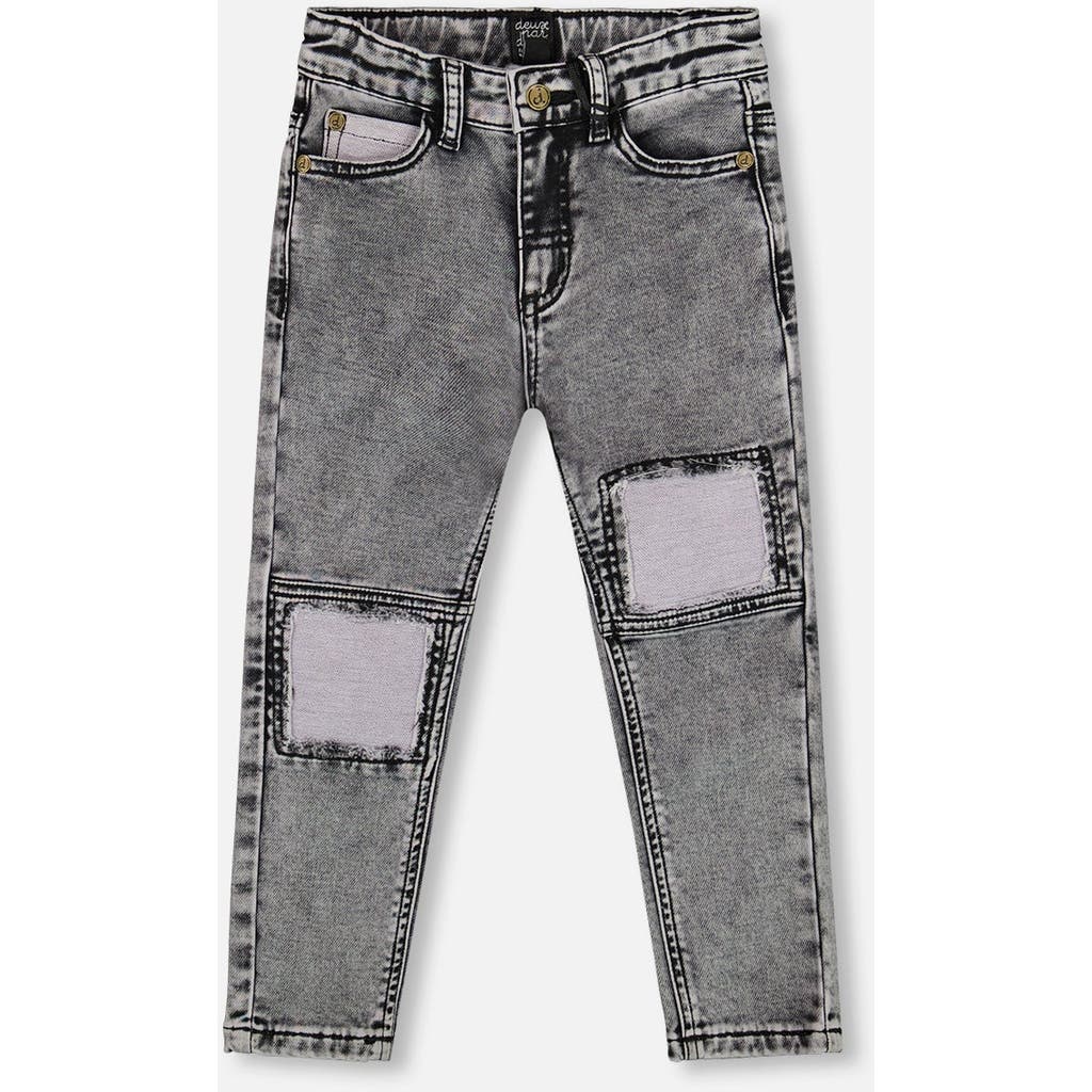 Deux Par Deux French Terry Pants With Contrasting Patch In Gray