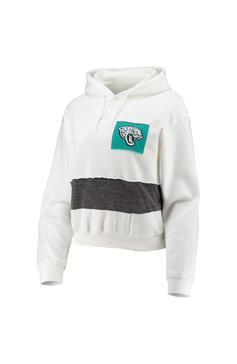REFRIED APPAREL Women's Refried Apparel White Jacksonville Jaguars Sustainable Crop Dolman Pullover Hoodie, Alternate, color, White