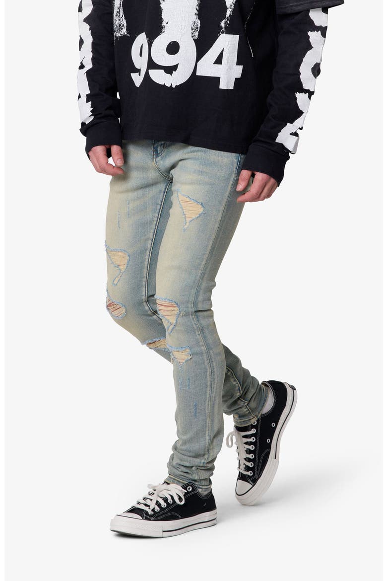 Distressed Skinny Jeans, Alternate, color, VINTAGE BLUE