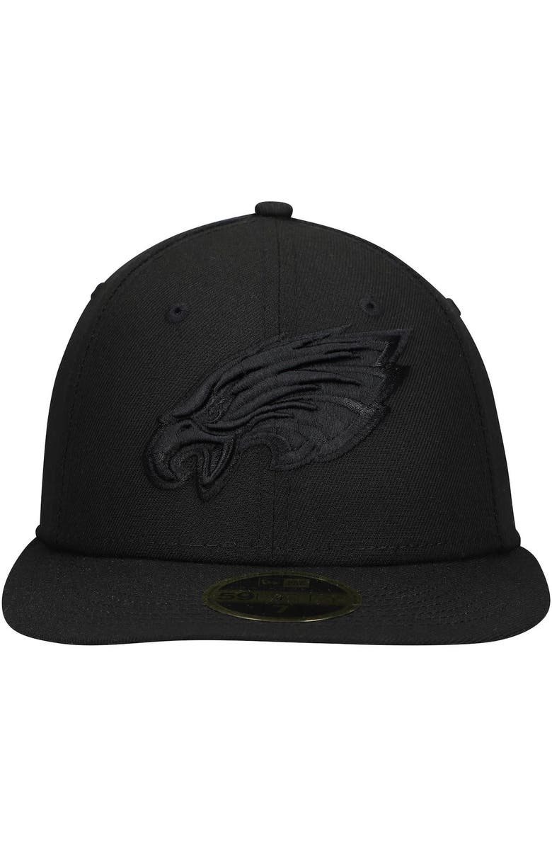 New Era Men's New Era Black Philadelphia Eagles Black on Black Low Profile 59FIFTY II Fitted Hat, Alternate, color,