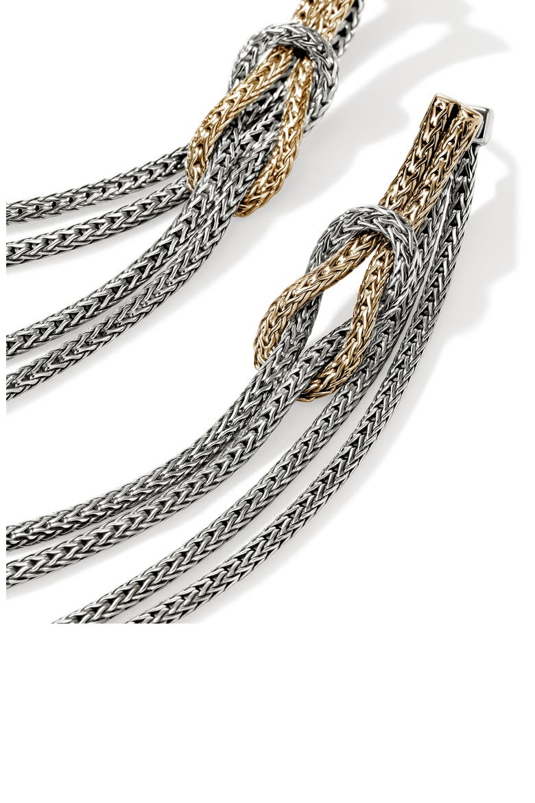 Love Knot Drop Earrings, Alternate, color, SILVER