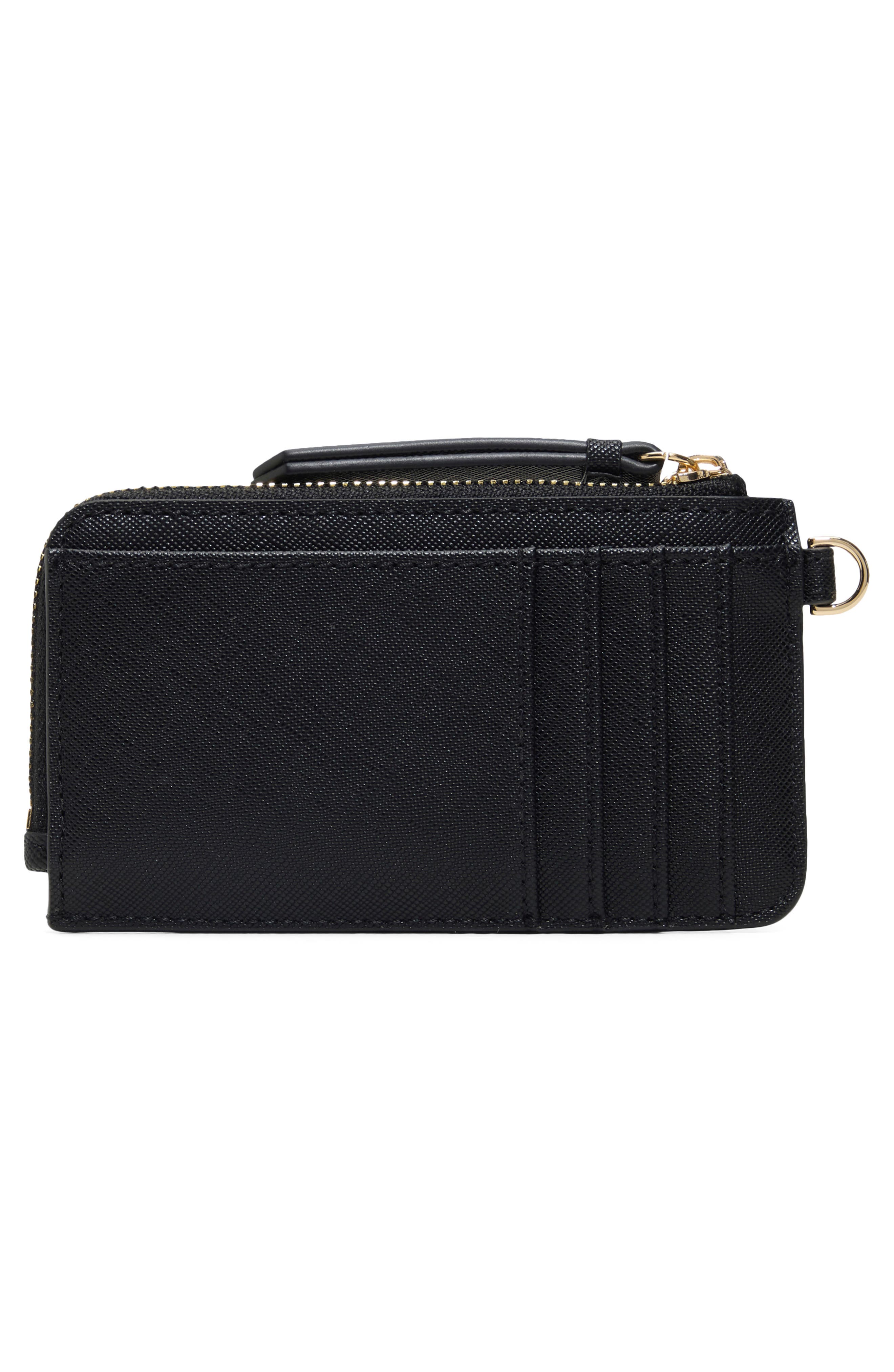 Ted Baker London Lulu Leather Zip Card Case, Alternate, color, Black