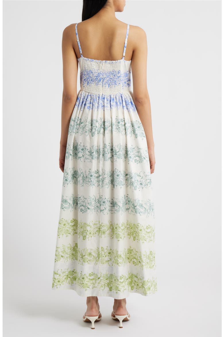 Empire Waist Sleeveless Cotton Maxi Dress, Alternate, color, KELLY GREEN