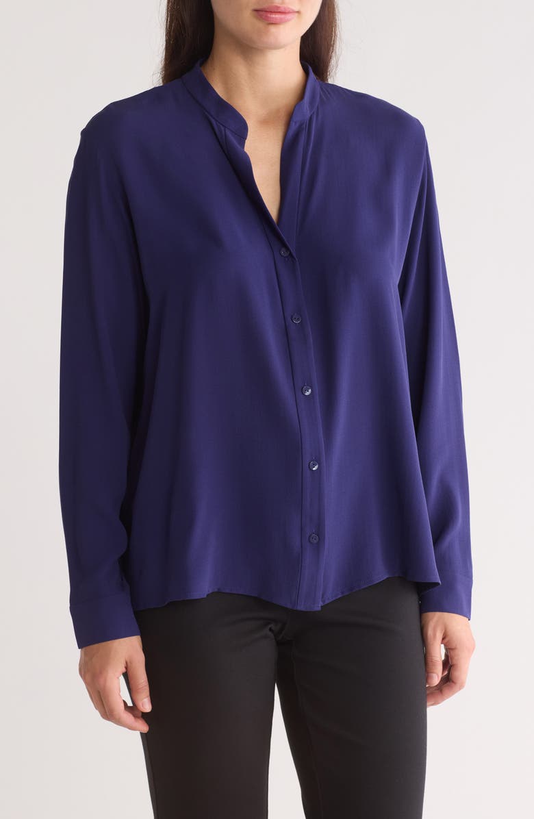 Eileen Fisher Long Sleeve Silk Blouse, Main, color,