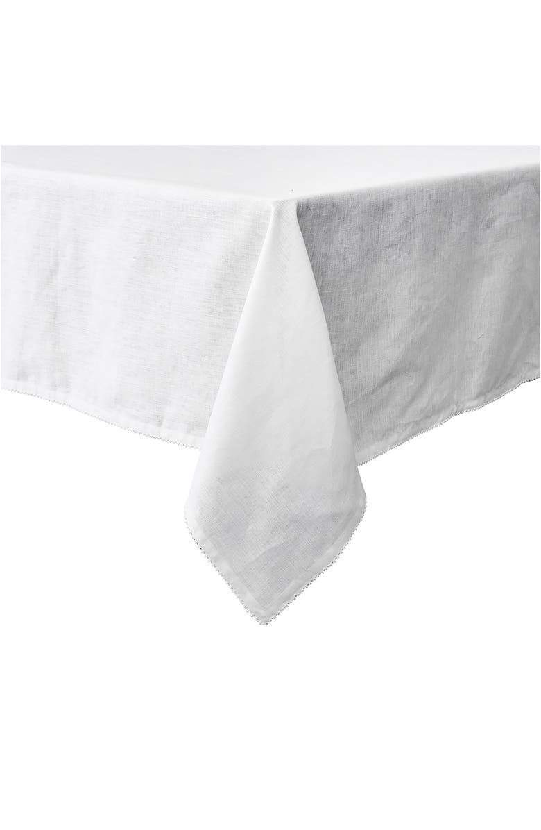 Juliska Berry Scallop Linen Tablecloth, Alternate, color, White