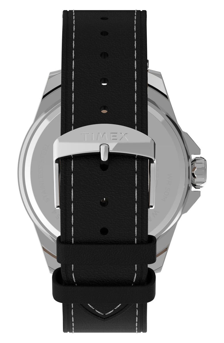 Timex<sup>®</sup> Essex Avenue Leather Strap Watch, 44mm, Alternate, color, 