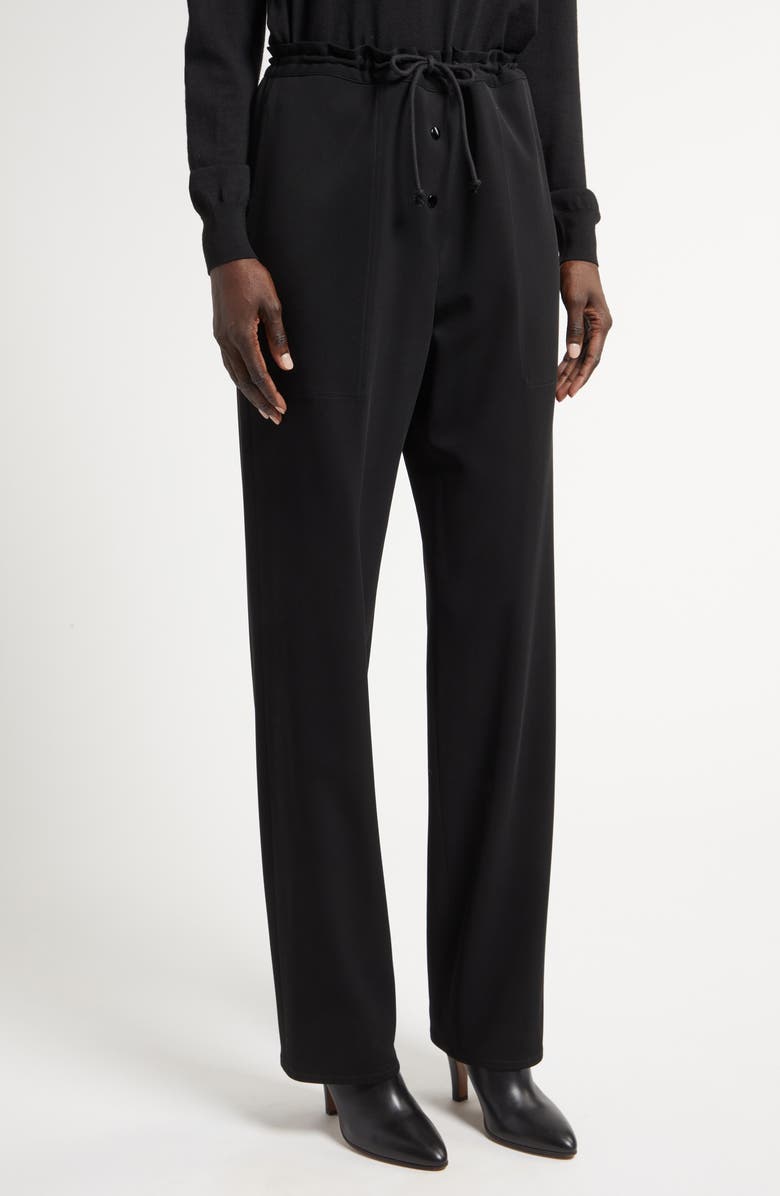 The Row Bonnette Drawstring Waist Wool & Nylon Crepe Pants, Alternate, color, 