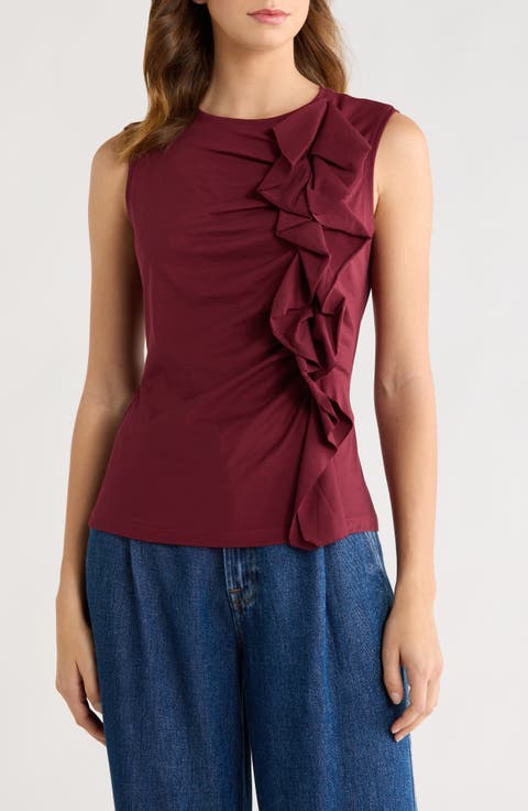 Clio Sleeveless Organic Cotton Ruched Top