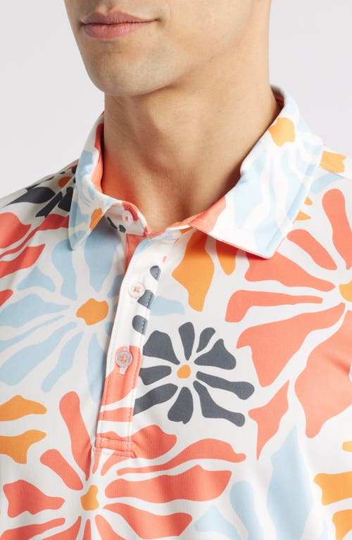 Swannies Donald Floral Golf Polo In Melon
