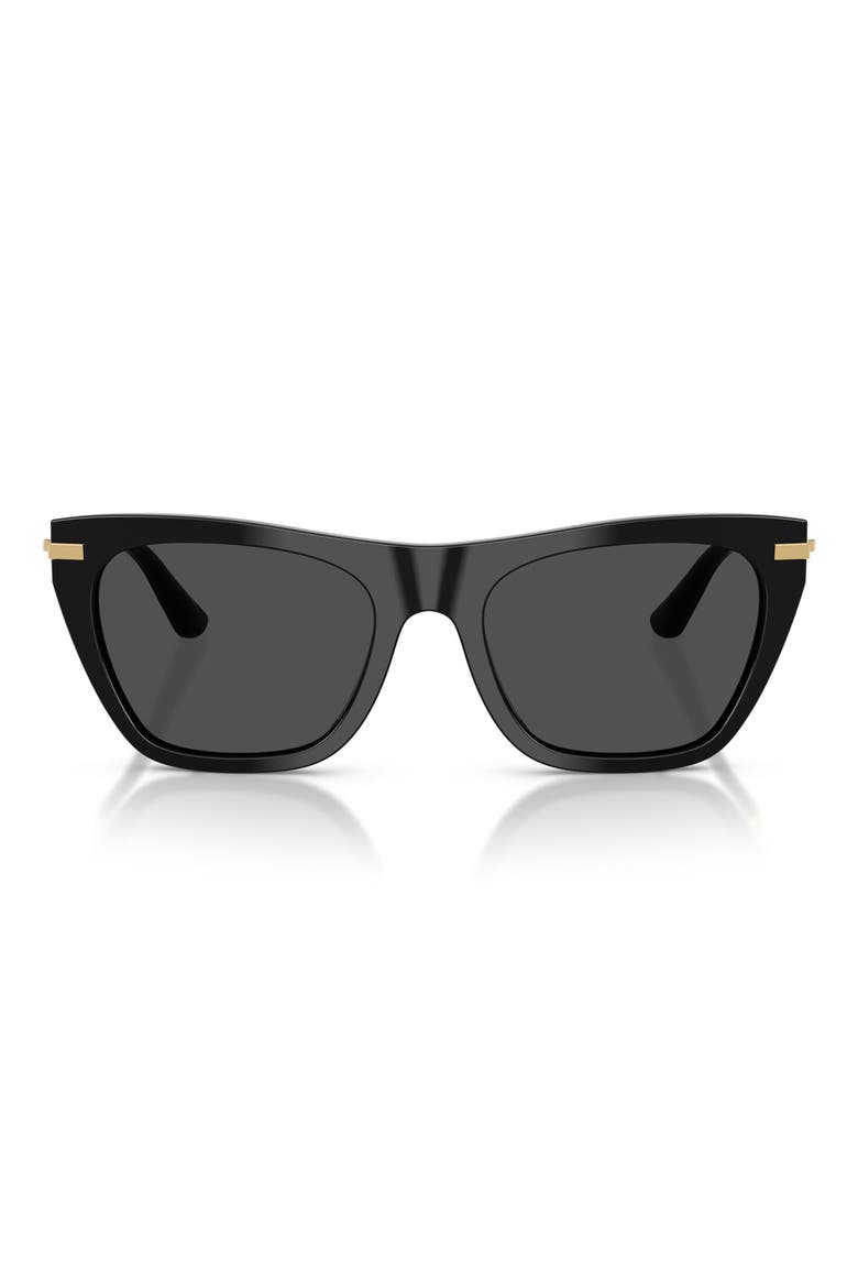 55mm Square Sunglasses, Main, color, BLACK / DARK GREY
