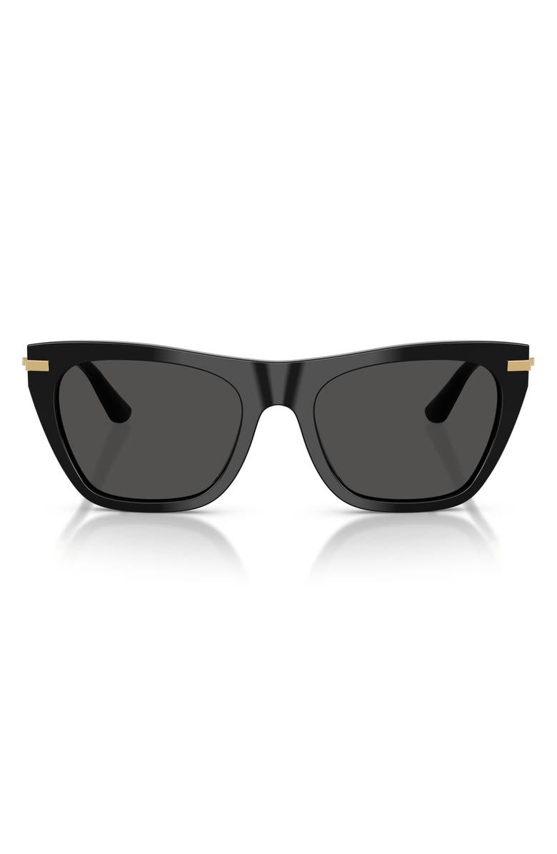 Dolce&Gabbana 55mm Square Sunglasses, Main, color, Black / Dark Grey